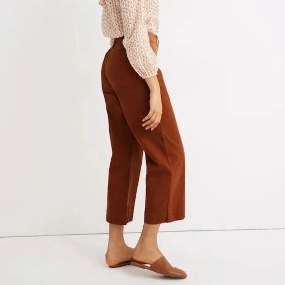 Madewell Curvy Slim Emmett Wide Leg Crop Pants in Warm Nutmeg Size 25 - Picture 2 of 10